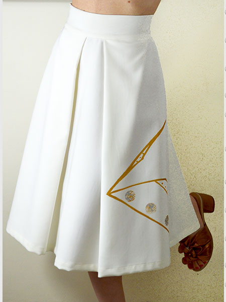 Falda Marfil pintada a mano