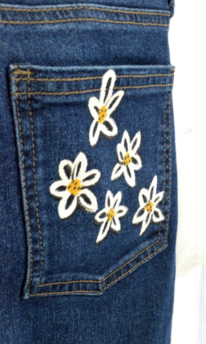 Jeans Mujer pintado a mano - Imagen 2