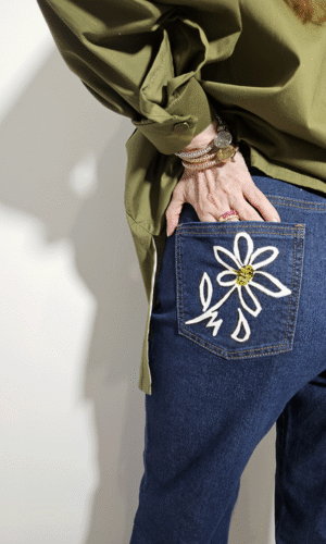 Jeans Mujer pintado a mano - Imagen 3