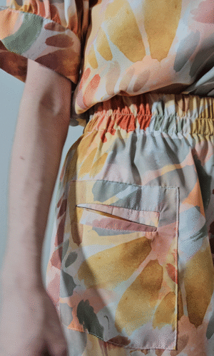 Pantalón ancho estampado colores tierras - Imagen 2